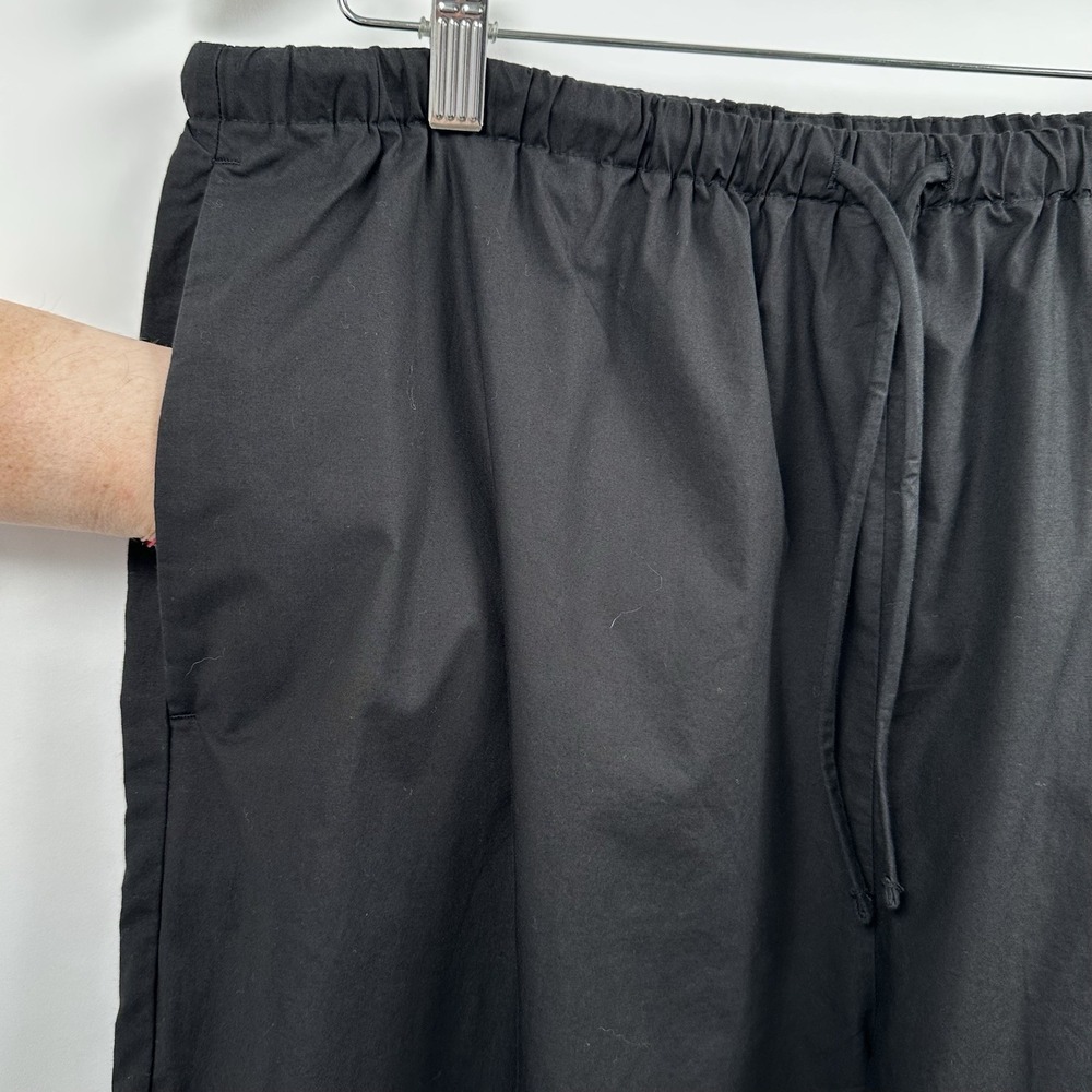 Banana Republic Cotton Poplin Pull-On Pants Large Black High Rise NWT Pockets - Picture 10 of 14